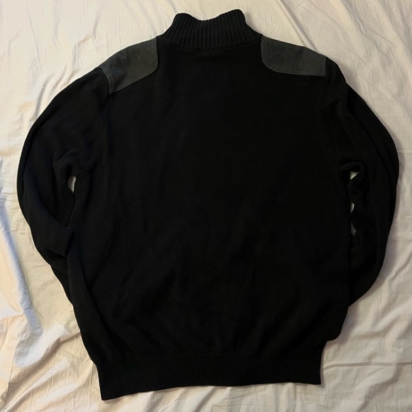 Paraphrase Black and Gray Full Zip Sweater with Knit Design - Picture 6 of 6